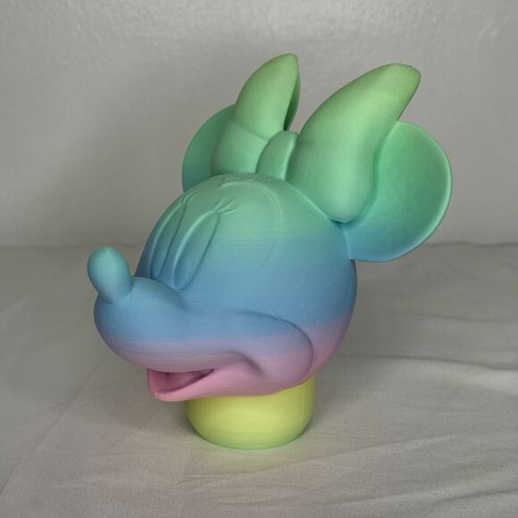 Rainbow Mouse Head Jar Container Hidden Storage Pastel Cute 5.5" - Picture 1 of 7